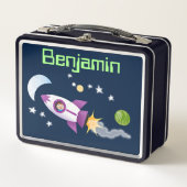 Kute jongen in de cartoon van raketten (Voorkant)