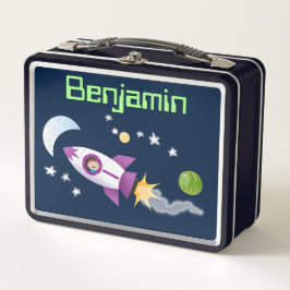 Kute jongen in de cartoon van raketten