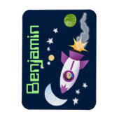 Kute jongen in de cartoon van raketten magneet (Verticaal)