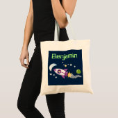 Kute jongen in de cartoon van raketten tote bag (Voorkant (product))