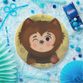 Kute jongen in een Werewolf Halloween-kostuum Papieren Bordje (Feest)