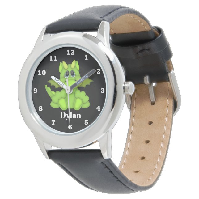 Kute jongens voegen naam Dragon watch toe Horloge (Gekanteld)