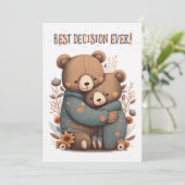 Kute Jubileum Kaart met twee hangende Beren (Staand voorkant)