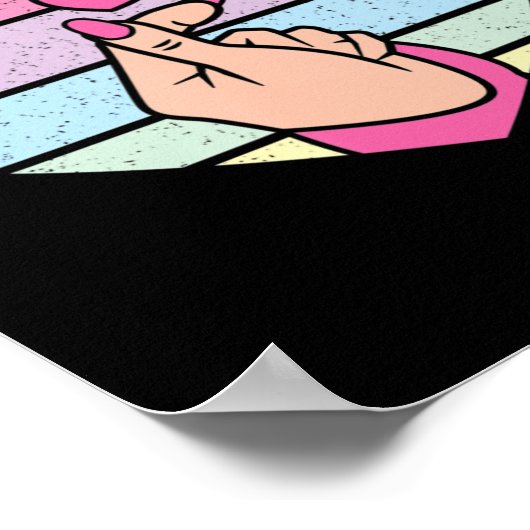 Kute K-Pop Music Retro Heart Anime Lover Kpop Poster (Hoek)