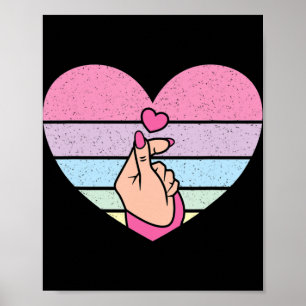 Kute K-Pop Music Retro Heart Anime Lover Kpop Poster