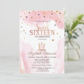 Kute kaarsen Stars Sweet 16 Kaart (Staand voorkant)