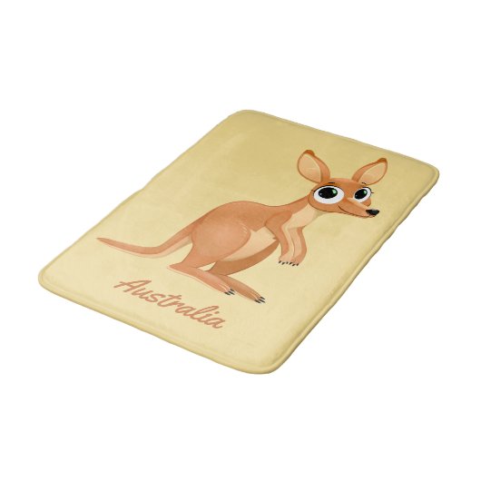 Kute Kangaroo aangepaste tekstbadmatten Badmat (Gekanteld)