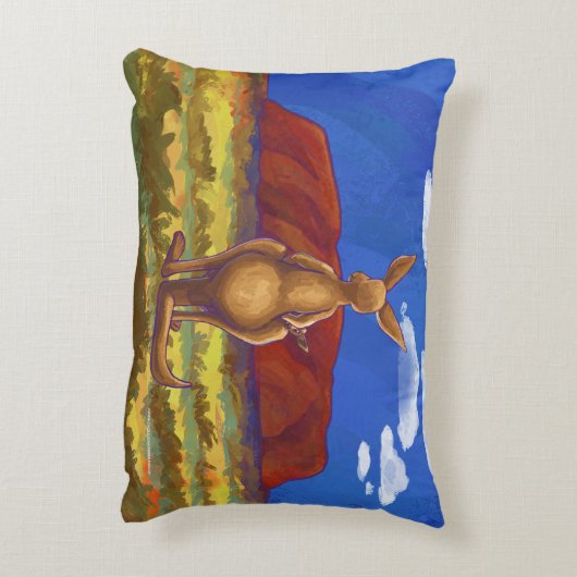 Kute Kangaroo en Baby koppen en nagels Accent Kussen (Achterkant (Verticaal))