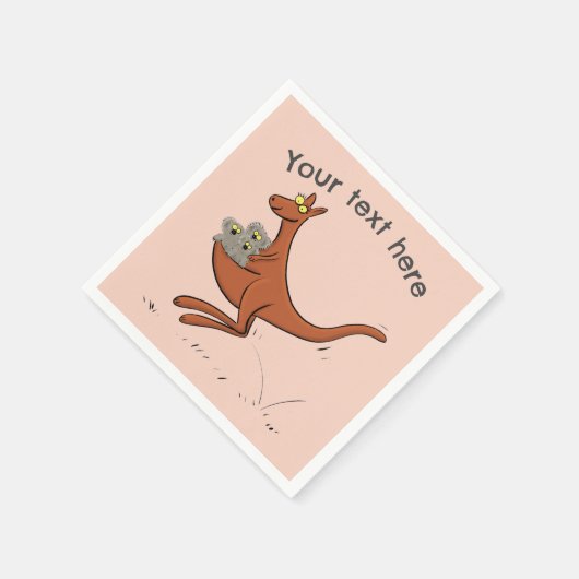 Kute Kangaroo met cartoon van koalas Servet (Hoek)