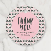 Kute karakter panda kinderverjaardag bedankjes labels (Achterkant)