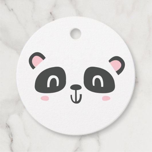 Kute karakter panda kinderverjaardag bedankjes labels (Voorkant)