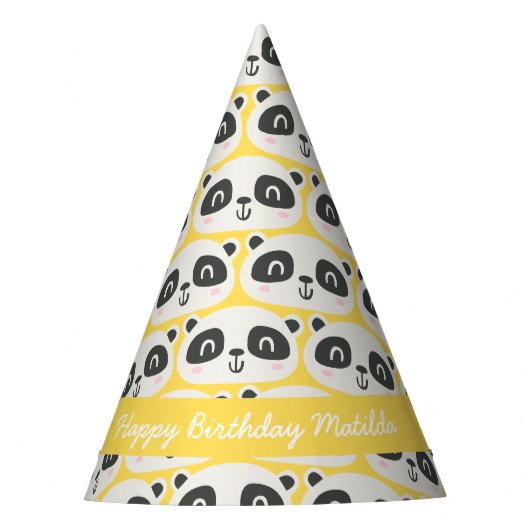 Kute karakter panda kinderverjaardag feesthoedjes (Voorkant)