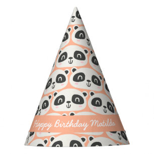 Kute karakter panda kinderverjaardag feesthoedjes
