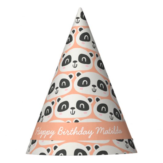 Kute karakter panda kinderverjaardag feesthoedjes (Voorkant)