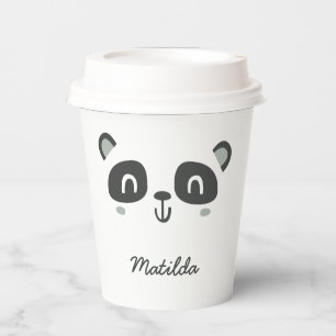 Kute karakter panda kinderverjaardag papieren bekers