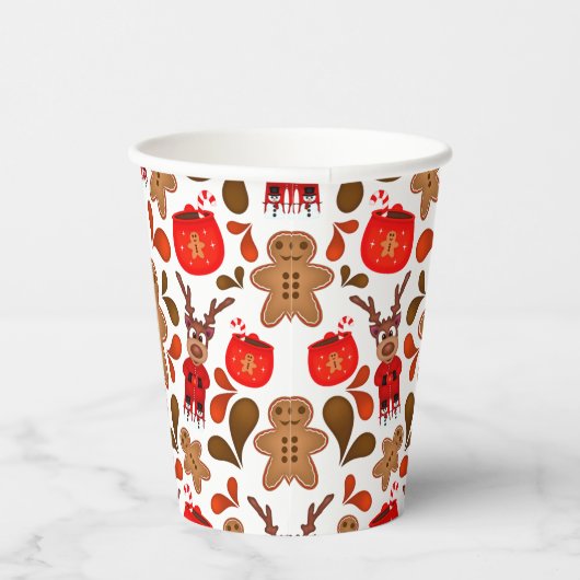 Kute Kasky Kerstrendiertje met warme chocolade Papieren Bekers (Rechts)