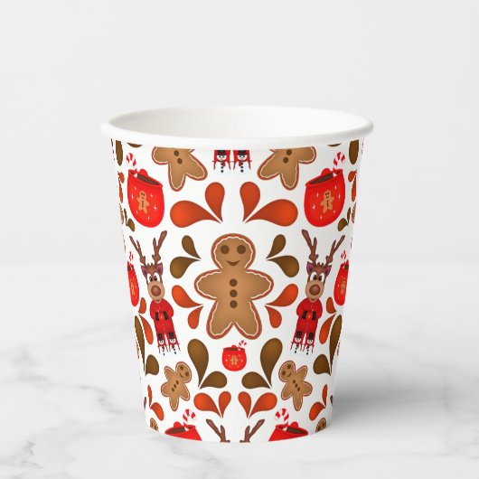 Kute Kasky Kerstrendiertje met warme chocolade Papieren Bekers (Voorkant)