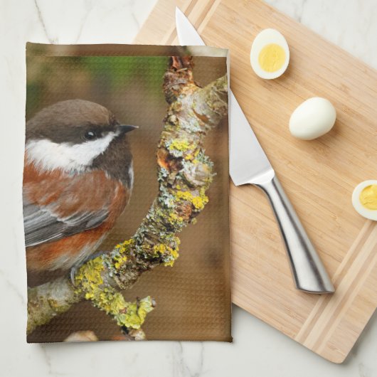 Kute kastanjebruin op de perenboom theedoek (Quarter Fold)