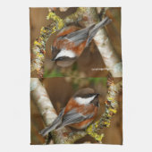 Kute kastanjebruin op de perenboom theedoek (Verticaal)