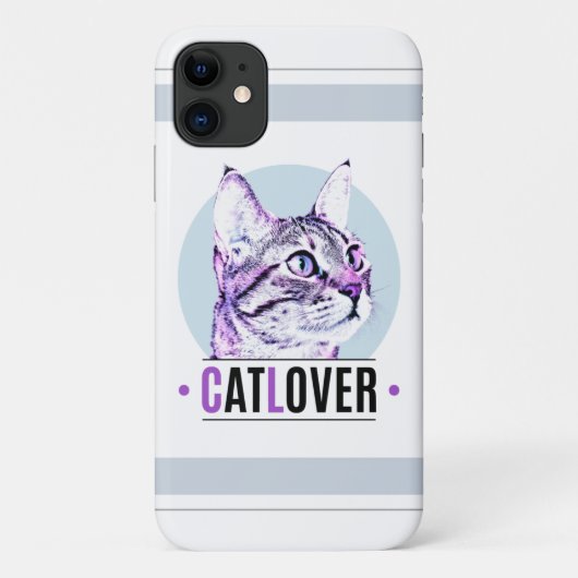 Kute Kat Face Pink en Black Cat Lover Case-Mate iPhone Case (Achterkant)