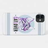 Kute Kat Face Pink en Black Cat Lover Case-Mate iPhone Case (Achterkant (horizontaal))