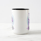 Kute Kat Face Pink en Black Cat Lover Tweekleurige Koffiemok (Center)