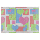 Kute Kat-Hearts, Squares, Katachtige vormen. Snijplank (Voorkant)