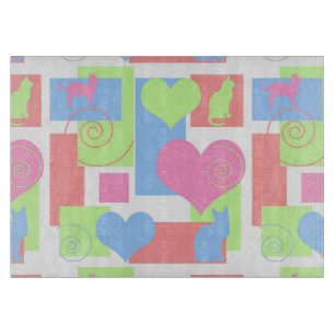 Kute Kat-Hearts, Squares, Katachtige vormen. Snijplank