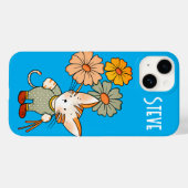 Kute-kat-houdende bloemen Gepersonaliseerde tekst Case-Mate iPhone Case (Achterkant (horizontaal))
