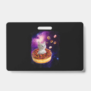 Kute kat in donut in ruimtespuiten van Kat Badge