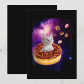 Kute kat in donut in ruimtespuiten van Kat Kaart (Voorkant / Achterkant)