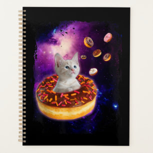 Kute kat in donut in ruimtespuiten van Kat Planner