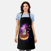 Kute kat in donut in ruimtespuiten van Kat Schort (Gedragen)