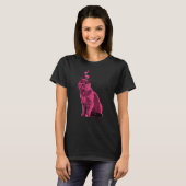 Kute kat met hartenretro roze 11 t-shirt (Voorkant volledig)