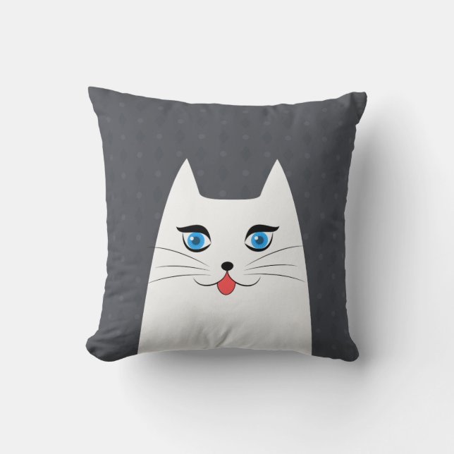 Kute kat met tong uit de mond kussen (Voorkant)