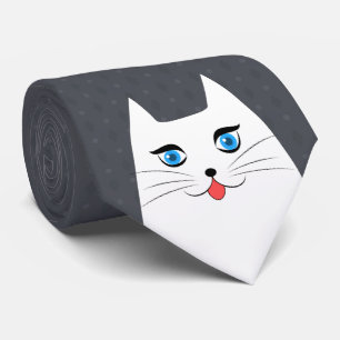 Kute kat met tong uit de mond stropdas