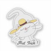 Kute Kat Straw Pet Trick Sticker (Voorkant)