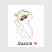 Kute Kat White Cat, Straw Pet, Sunbril, Sun Sticker (Vel)