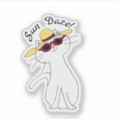 Kute Kat White Cat, Straw Pet, Sunbril, Sun Sticker (Voorkant)