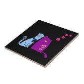 Kute katten houden van design tegeltje (Zijkant)