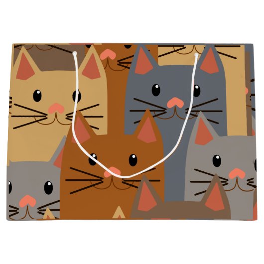 Kute katten Kleurrijk Kat Face Collage Groot Cadeauzakje (Voorkant)