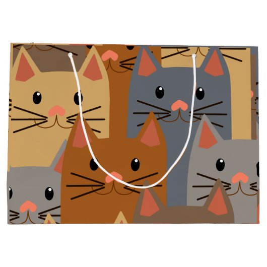 Kute katten Kleurrijk Kat Face Collage Groot Cadeauzakje (Achterkant)
