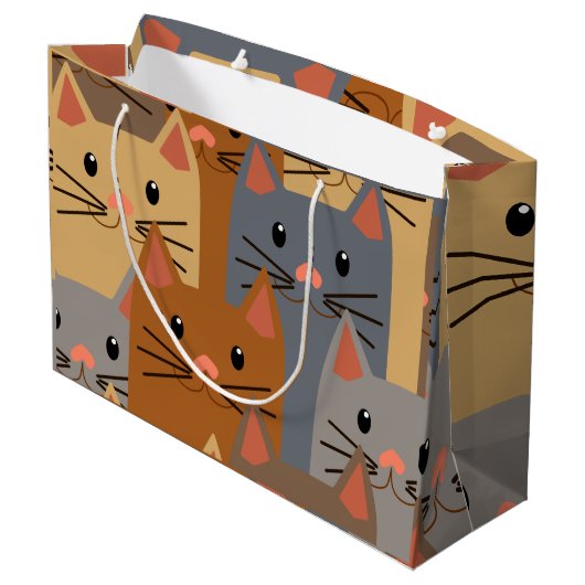 Kute katten Kleurrijk Kat Face Collage Groot Cadeauzakje (Achterkant Gekanteld)