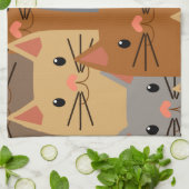 Kute katten Kleurrijk Kat Face Collage Theedoek (Gevouwen)