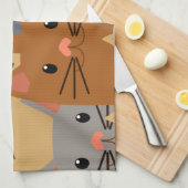 Kute katten Kleurrijk Kat Face Collage Theedoek (Quarter Fold)