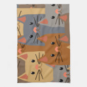 Kute katten Kleurrijk Kat Face Collage Theedoek (Verticaal)