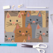 Kute katten Kleurrijk Kat Face Collage Tissuepapier (Craft)