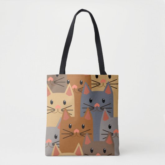 Kute katten Kleurrijk Kat Face Collage Tote Bag (Voorkant)