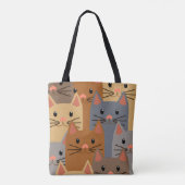 Kute katten Kleurrijk Kat Face Collage Tote Bag (Achterkant)