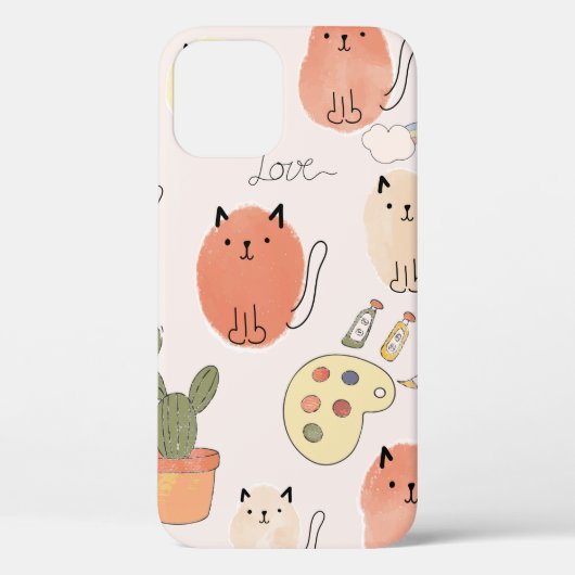 Kute katten naadloos patroon Case-Mate iPhone case (Achterkant)